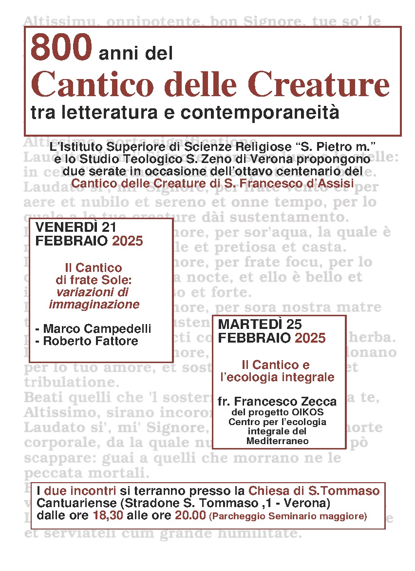Analisi Del Cantico Di Frate Sole Serata per l’ottavo centenario del “Cantico di frate Sole” – Chiesa di